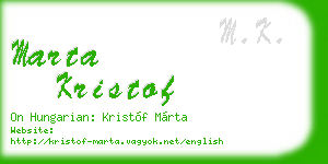 marta kristof business card